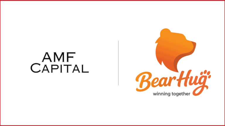 AMF Capital logo on the left, Bear Hug Entertainment logo on the right