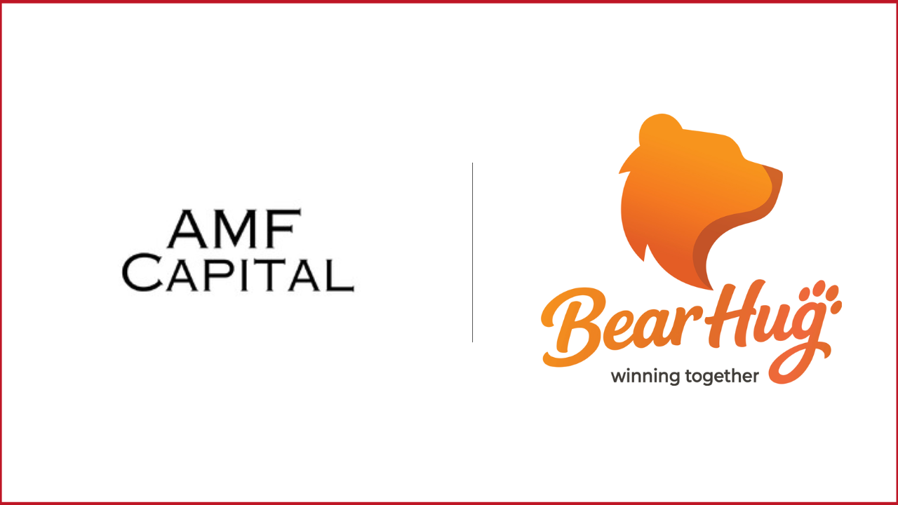 AMF Capital logo on the left, Bear Hug Entertainment logo on the right