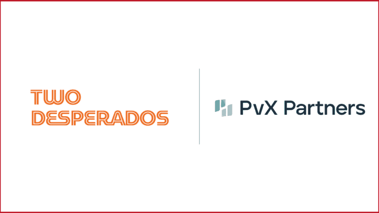 Two Desperados logo on the left, PvX Partners logo on the right