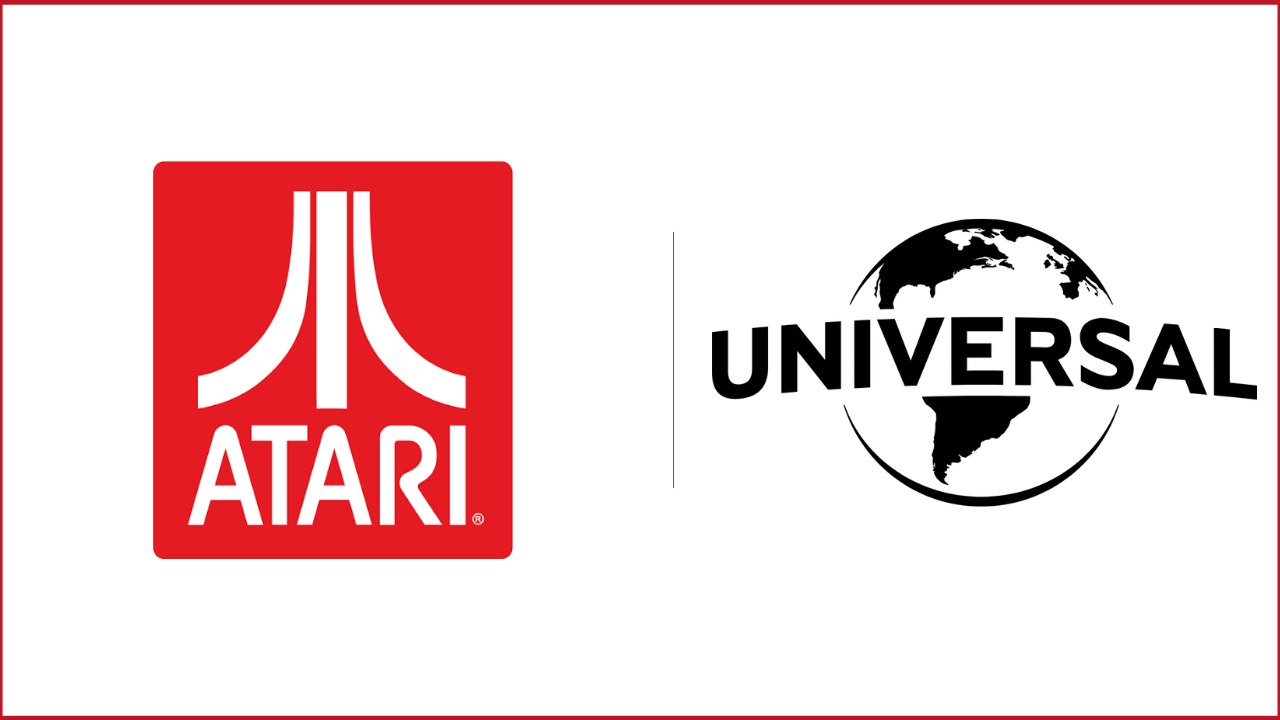 atari logo on the left, universal logo on the right