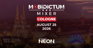 Mobidictum x Neon mixer event for mobile game professionals in Cologne during Gamescom week