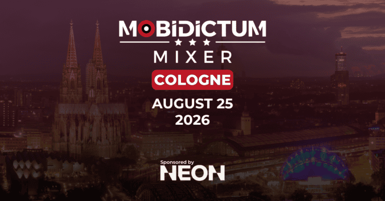 Mobidictum x Neon mixer event for mobile game professionals in Cologne during Gamescom week