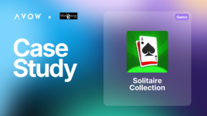 AVOW and Mongoose case study banner featuring the Solitaire Collection app icon