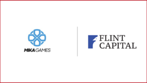 Mika Games logo on the left, Flint Capital logo on the right