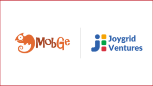 mobge logo on the left, joygrid ventures logo on the right